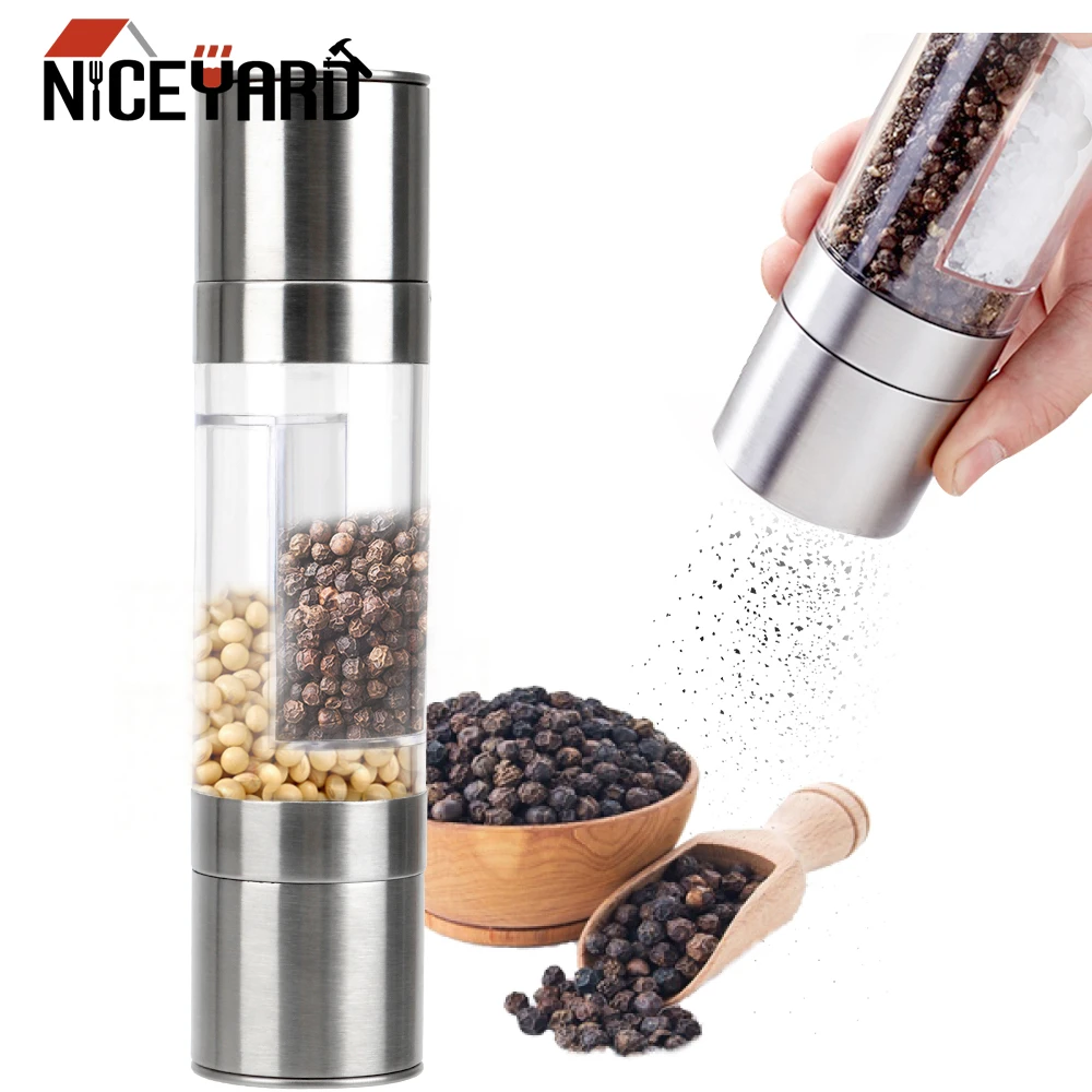 Niceyard Pepper Grinder 2 In 1 Stainless Steel Manual Salt Pepper Mill Grinder Seasoning Grinding For Cooking Restaurants Mills Aliexpress