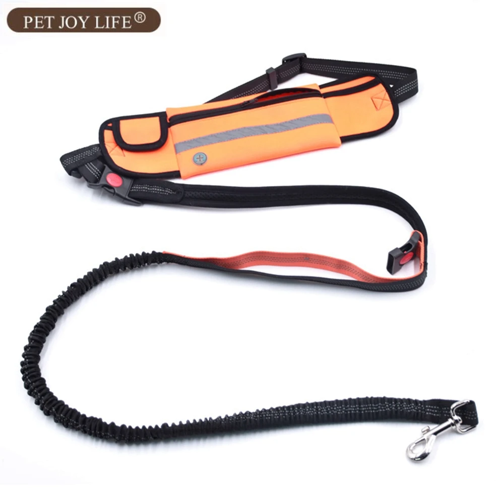 

Elastic Dog Leash Adjustable Padded Waist Rope Reflective Running Jogging Walking Pet Hands Free Lead Belt With Pouch Bags