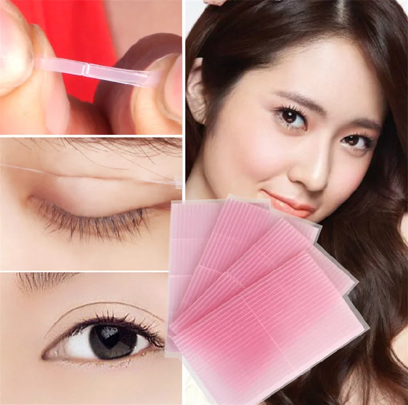 

Cute 22 Pairs Invisible Double Eyelid Fiber Magic Eyes Stickers Super Stretch fold Lift Adhesive Strips double sided eyelid tape