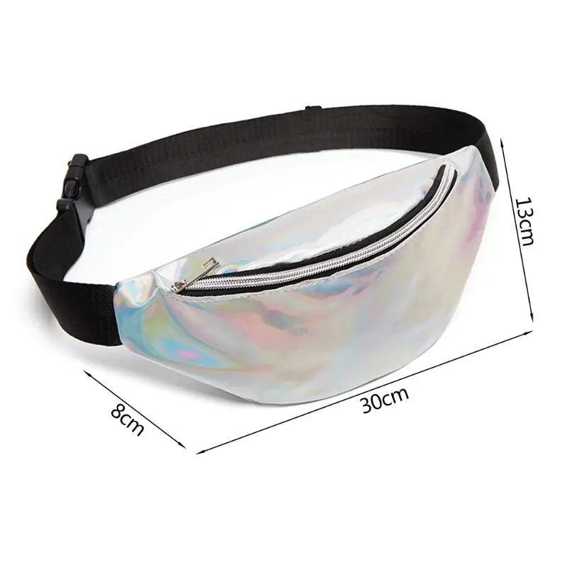 

Womens PVC Transparent Waterproof Laser Waist bag Beach Pack Hologram Fanny Pack