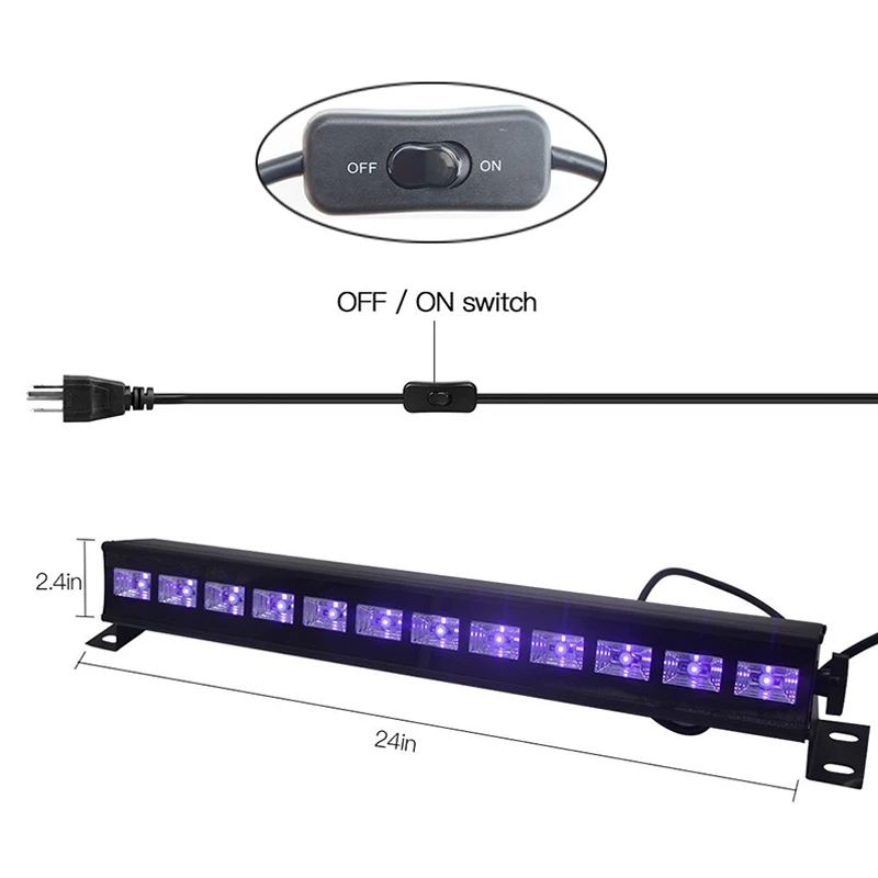 12 LED Дискотека УФ фиолетовый черный свет DJ 36 Вт Par лампа для вечеринки бар Лазерная
