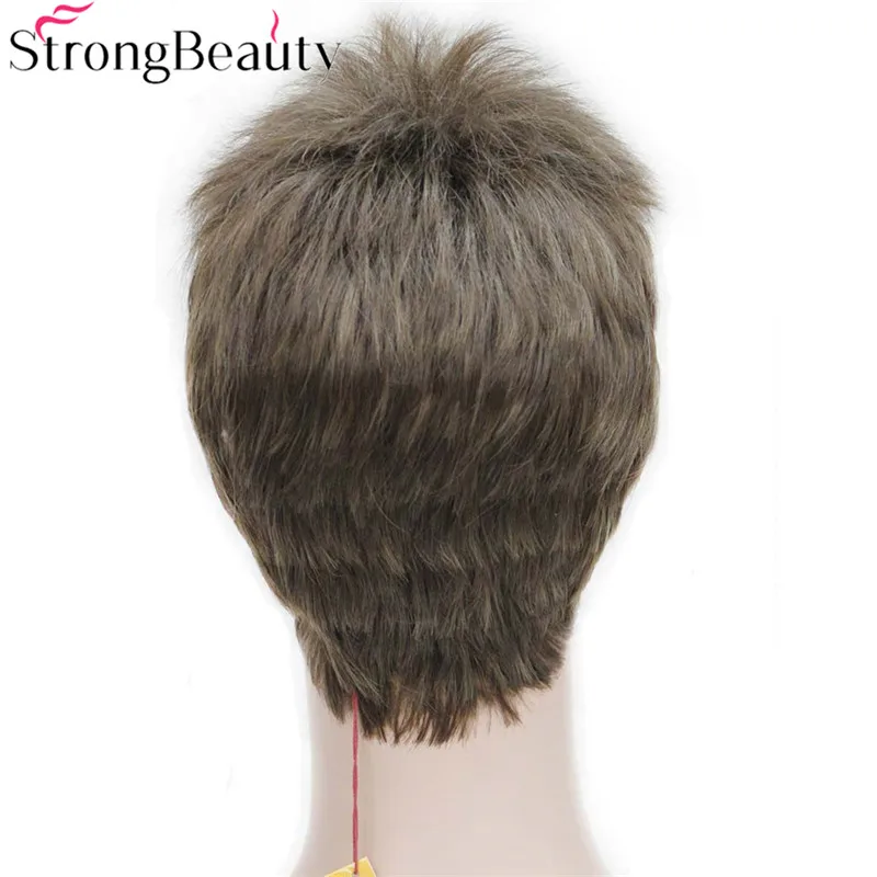 StrongBeauty искусственные синтетические короткие черные коричневые золотые мужские
