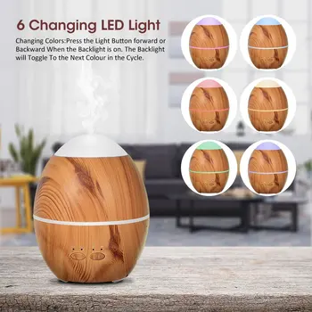 

300ML Wood Grain Ultrasonic Air Humidifier Essential Oil Aroma Diffuser with 4 Timer Led Light Aromatherapy Mist Maker