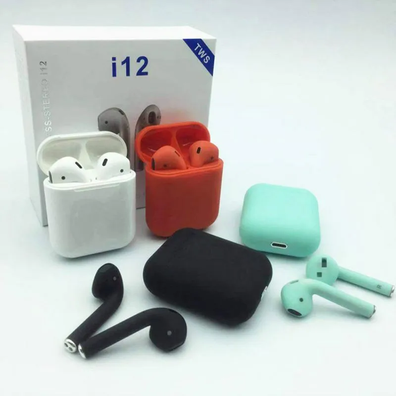 

i12 tws Bluetooth Earphone Wireless earphones Touch control Earbuds 3D Surround Sound & Charging case for iPhone X S10 P30 Pro