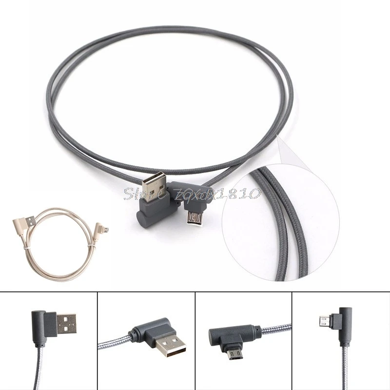 

Corner Turn 90 Degree Micro USB 2.0 Male to USB Male Data Sync Charge Cable Cord New Z07 Drop ship