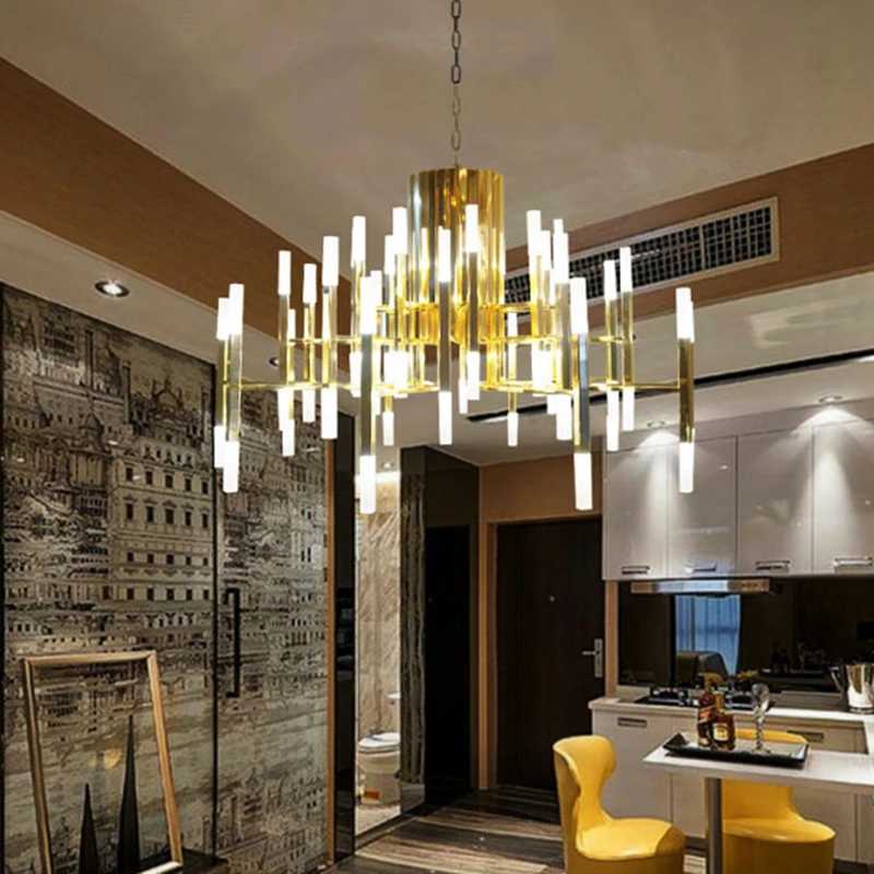Wongshi современный золотой белый черный акрил Утюг подвесной светильник Nordic гостиная кухня дизайнер подвесные светильники