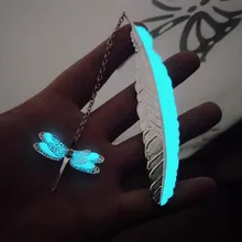 1 шт. Новинка светится в темноте пирсинг для пупка Закладка-перо книга маркер канцелярские принадлежности DIY светящиеся книжные закладки креативный подарок