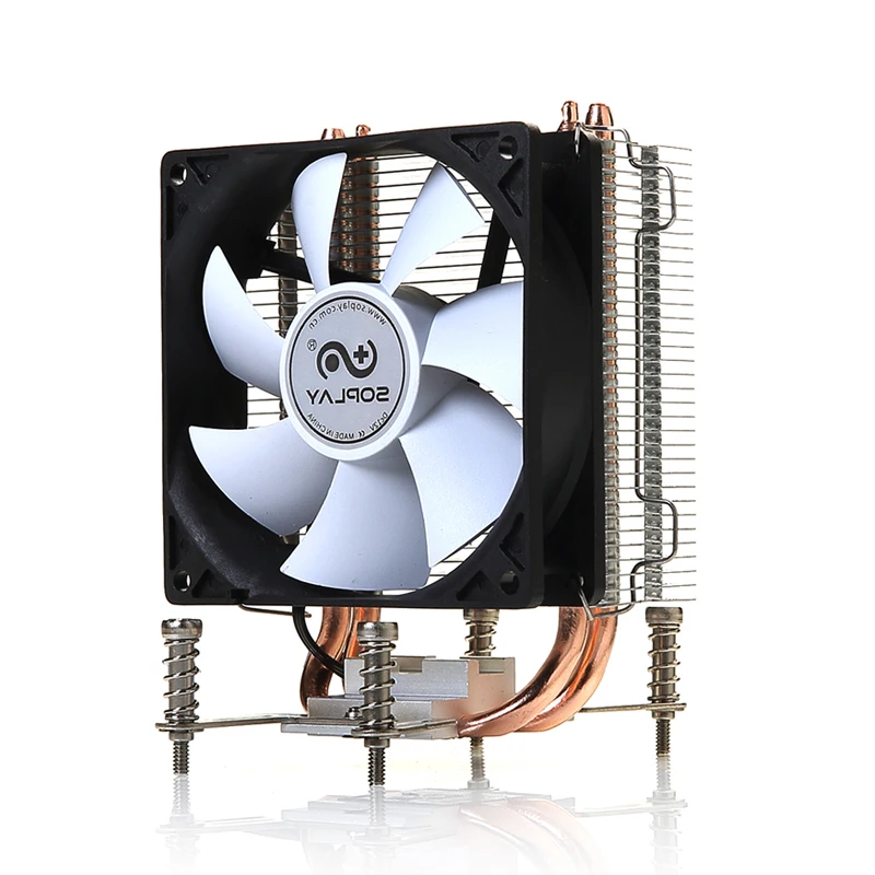 SOPLAY CPU Cooler 2 Heatpipes TDP 95W with PWM 3 pin 800 2000RPM 90mm