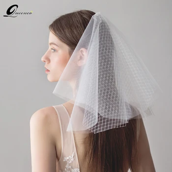 

Ivory Wedding Veils Multi-layer Short Veil Bridal Cut Edge Veil with Comb Wedding Mantilla Bridal Hair Accessories