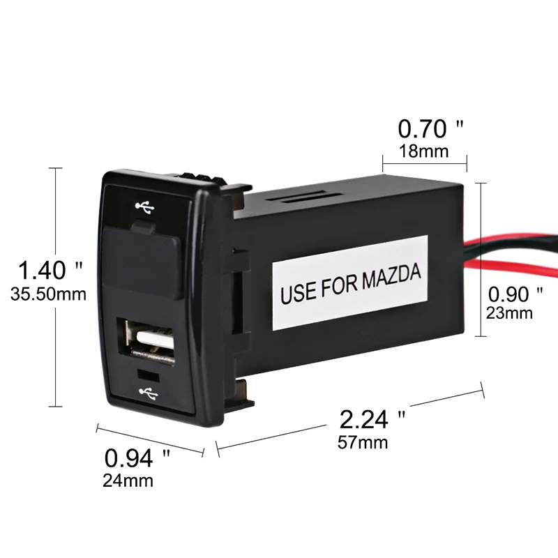 ADPOW автомобильное зарядное устройство адаптер двойной usb-розетка автомобильный разъем интерфейса зарядное устройство для MAZDA розетка в автомобиль 12 В