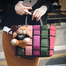 2016 Newest Designer Handbags High Quality Fashion Plaid Woven Handbag Shoulder Bag Retro Tote Bags Ladies Messenger Bags