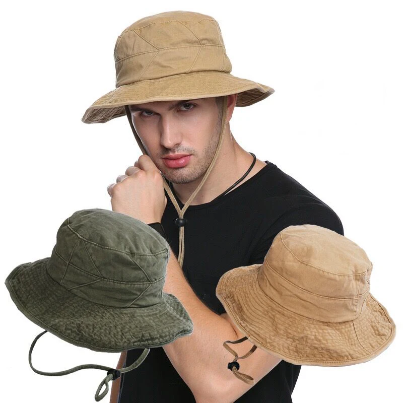 Men Bob Summer Bucket Hats Outdoor Fishing Wide Brim Beret Cap for Women Hiking Sombrero Sun Hat