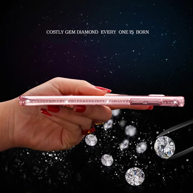 Glitter Diamond Frame TPU Phone Cases For Samgung Galaxy S8 Plus S9 S6 S7 Edge A3 A5 A7 J3 J5 J7 Pro 2016 2017 Note 9 Cover