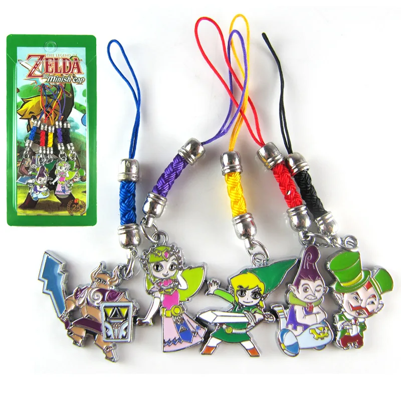 

5 Pcs/set The Legend of Zelda figures toys The Legend of Zelda figure phone strap/Keychain set pendant toys