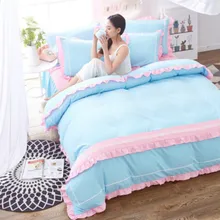 Новая Корейская 1,2 м Однотонная юбка-кровать комплект из четырех предметов однотонная модная кровать юбка набор постельного белья