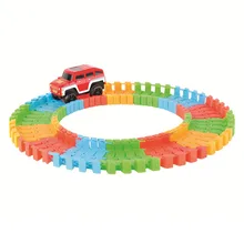 Чудесная светящаяся гоночная трасса изгиб Гибкая вспышка в темноте сборка автомобиля игрушка/100/220/300 шт. Светящиеся рельсы гоночный трек набор грузовик