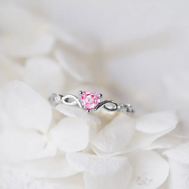 ZHOUYANG кольца для женщин, уникальное новое простое любовное сердечко, разноцветный циркон, желтый, золотой, серебряный цвет, подарок, модное ювелирное изделие KAR385 - Цвет основного камня: Silver Pink KCR241