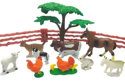 Пластмассовая фигурка из ПВХ модель животного на ферме сцен набор игрушек