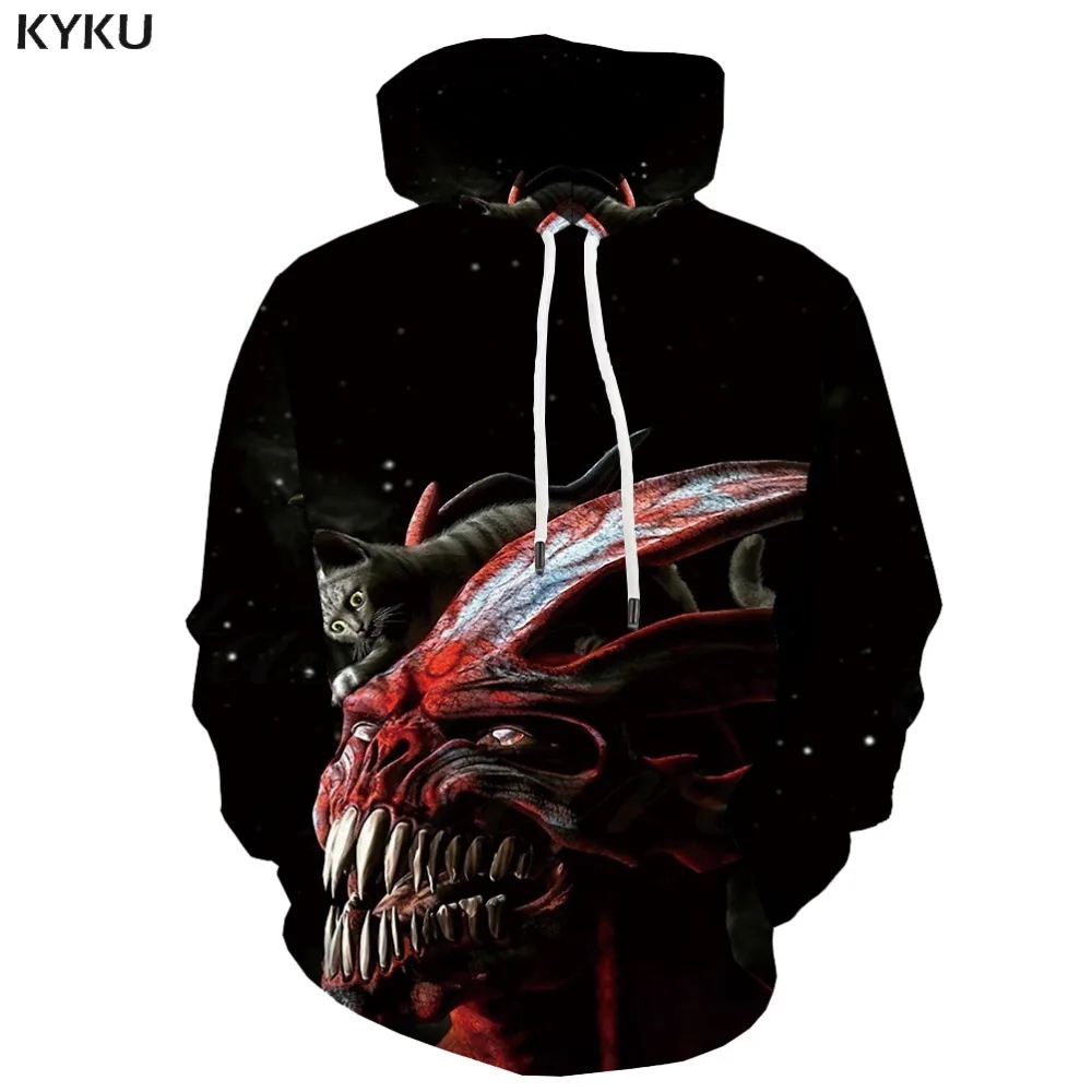 

3d Hoodies Cat Sweatshirts men Black Hoody Anime Animal 3d Printed Harajuku Hoodie Print Funny Sweatshirt Printed Long Sleeve
