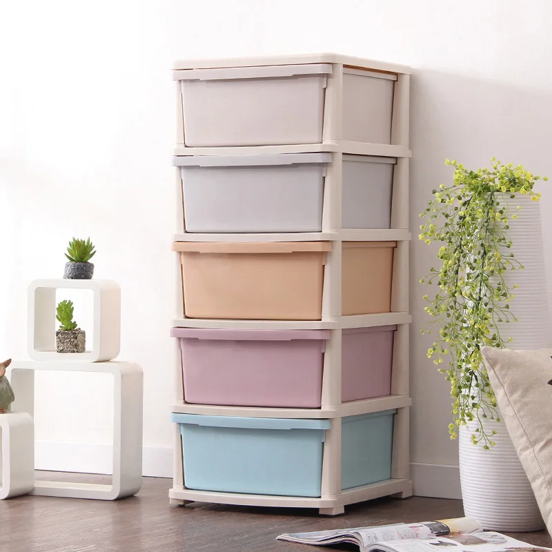 

New organizador plastic storage drawers eco-friendly glossy sundries cabinet organizer box for clothing