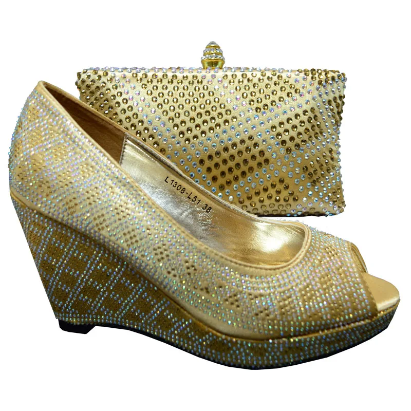 Online Get Designer Gold Shoes Aliexpress Alibaba Group 2017 New Arrival High Quality Full Stones Italian Design Gold Shoeatching Bag With Free