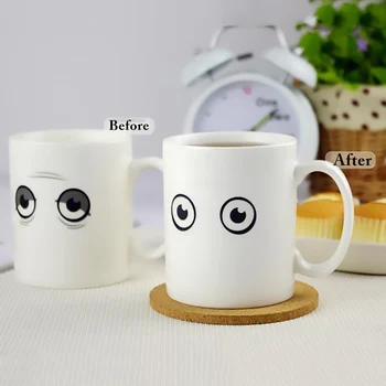 

Make Cup Magic Color Change Morning Mug Creative Ceramic Cup for Gift Hot Cold Water Color-Changeing 350ml/12oz TC004