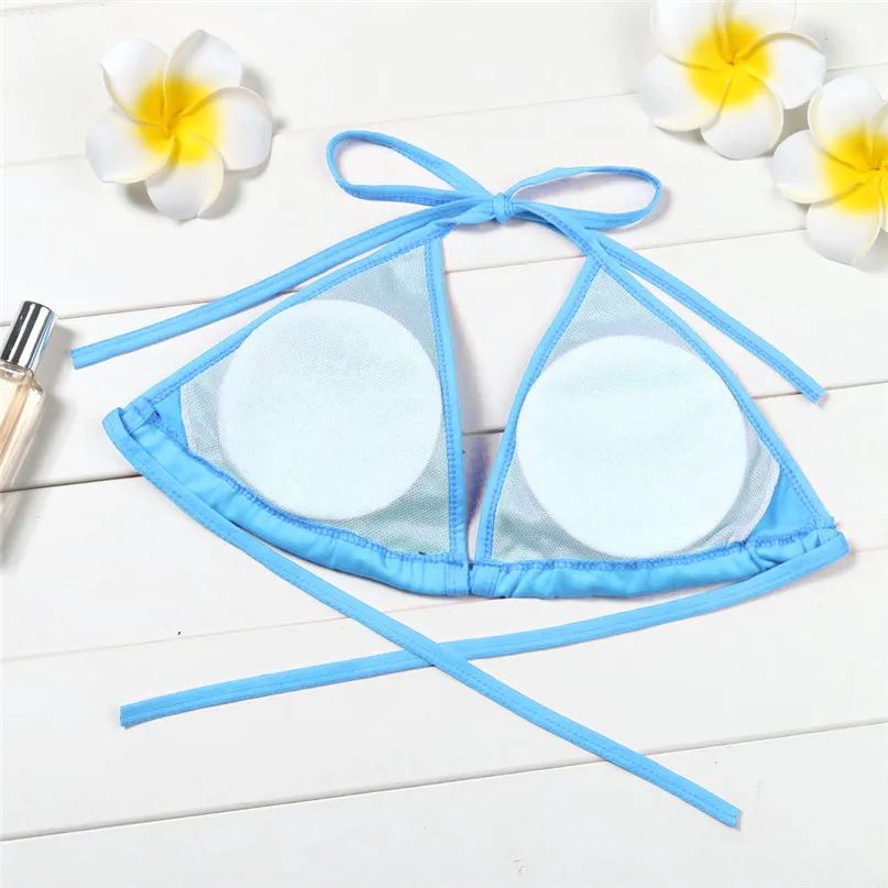 Sexy Solid Bikini Strips Bandage Swim Swimwear Beachwear Women Bikini Top swimwear swimsuit  women's separate #3J21#F (22)