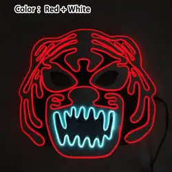 Полное лицо покрытая EVA маска тигра светодиодный Очищающая маска косплей Смешные сверкающие принадлежности для вечеринки для Хэллоуина