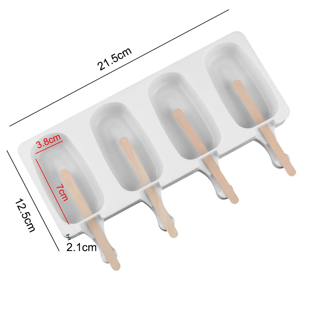 Овальная форма для мороженого, форма для приготовления мороженого с 10 палочка для леденца, силиконовые ледяные кубики, кухонные DIY шоколадные формы для десертов, лоток