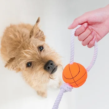 

Pet Knot Dog Ball Toy Interactive Toys Dogs Chew Teeth Clean Outdoor Training Fun Playing Rope Ball Toy For Large Small Dog Cat