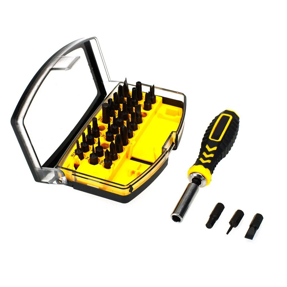 Set 30pcs Screwdriver Bits + Handle + Extension Bar Repairing Tool Kit