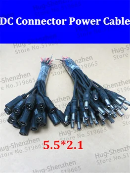 

10pair Monitoring DC power male+female connector power cord / led controller DC line / size 5.5 * 2.1 Power Male Plug Connector