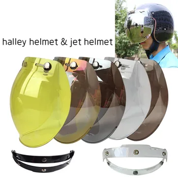

Motorcycle Windshield Helmet Vintage Style Helmets 3 Snaps Jet Helmet Style Helmet Bubble Visor UV 400 Protections