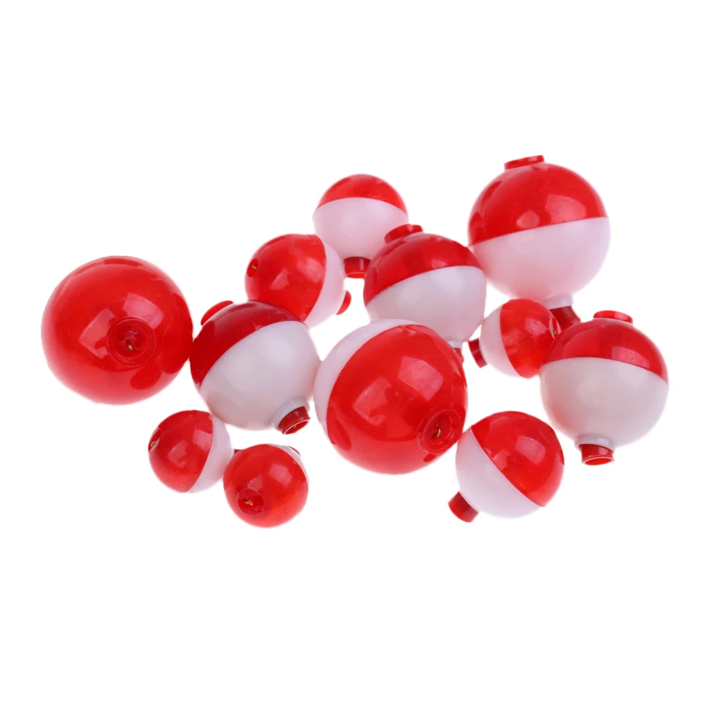 Lot 12 Pieces Fishing Floats Snap on Float Bobbers Hard ABS Plastic Push Button Fishing Round Buoy Float Bobber