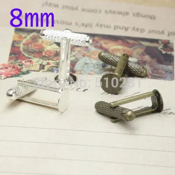 

Silver plated French Cuff Links With 8mm Round Flat Blank LK-3002