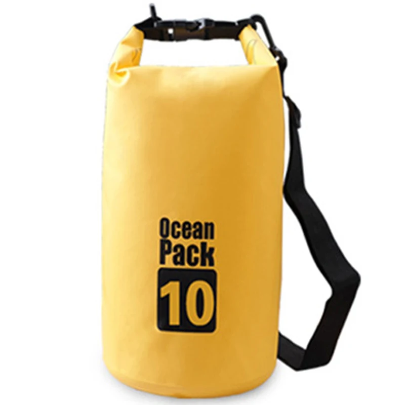 Fengtu 10L сухие сумки Кемпинг путешествия рафтинг Водонепроницаемый плавательный мешок Открытый сухой сумки для бассейна каноэ пакеты - Цвет: Yellow