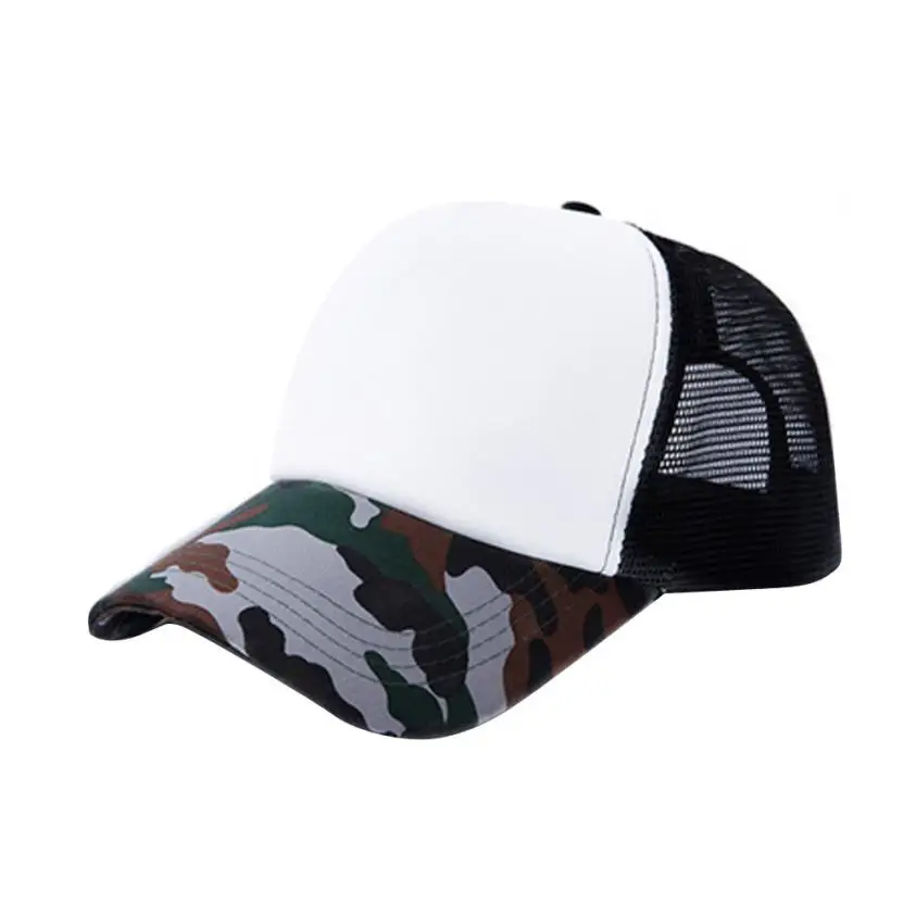 Unisex Camouflage Mesh Quick Dry Outdoor Tennis Caps Baseball Hat Blank