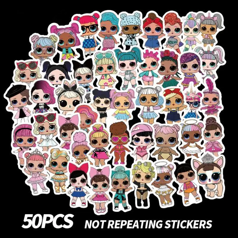 

50pcs/Lot Graffiti Stickers Enfant Cute Cartoon Kids Stickers Scrapbooking Guitar Luggage Moto Skateboard PVC Waterproof Sticker