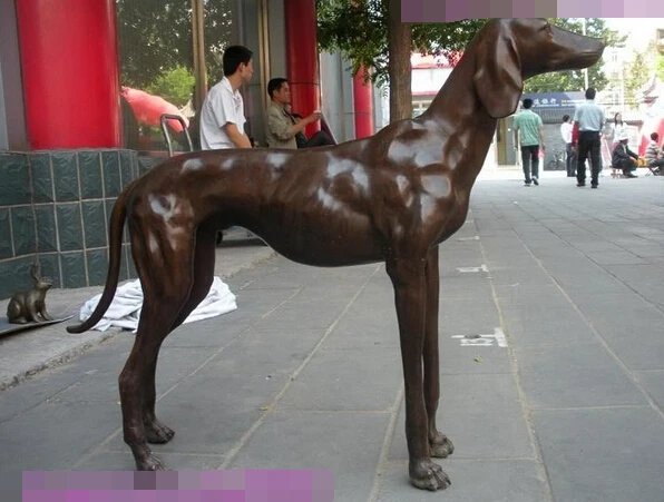 

bi002514 Huge Bronze Art Noble Greyhounds Dog Sculpture Statue