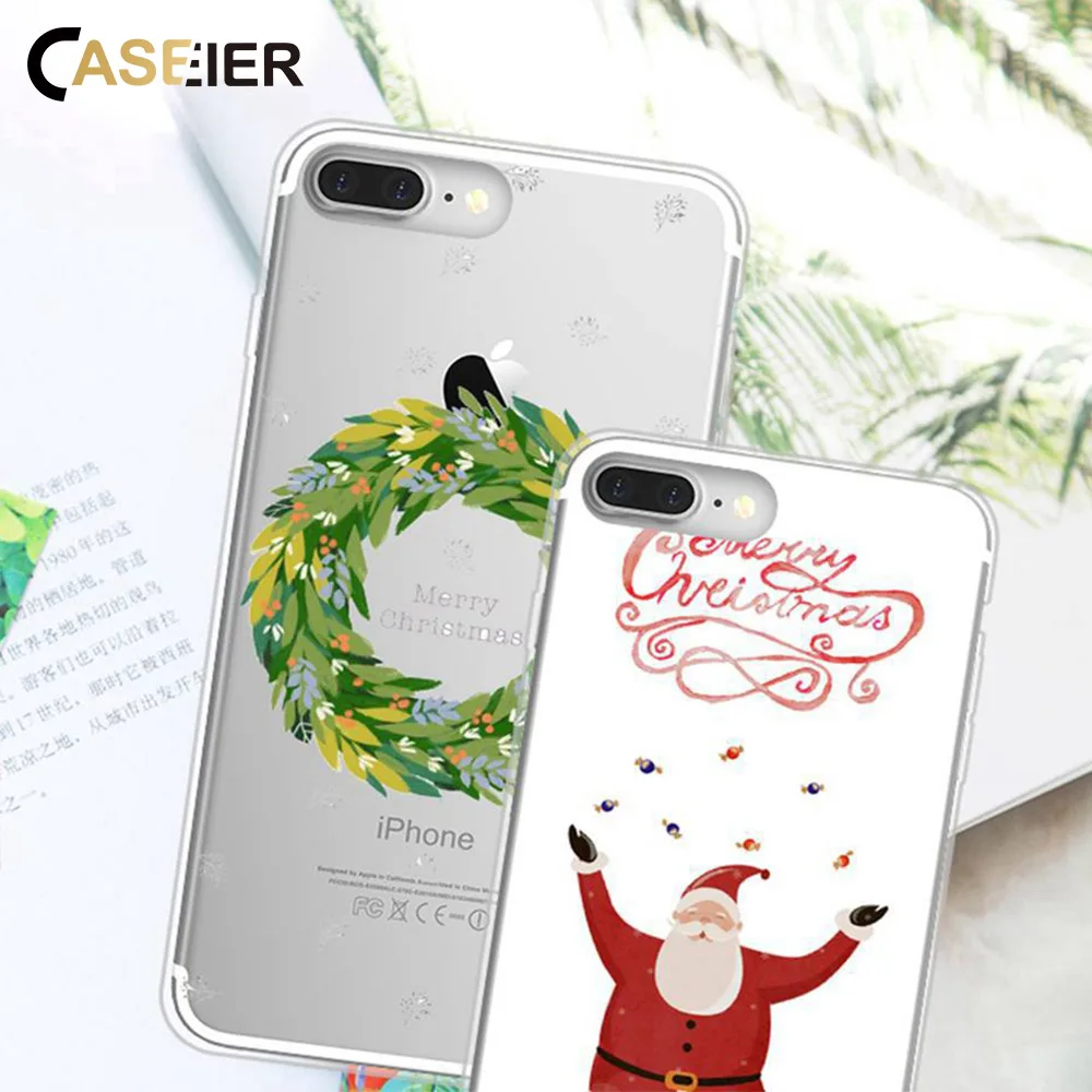 CASEIER Phone Case For iPhone X 8 7 6s 6 5s 5 Luxury Christmas Cover Plus SE Soft Silicone Cute Cases |