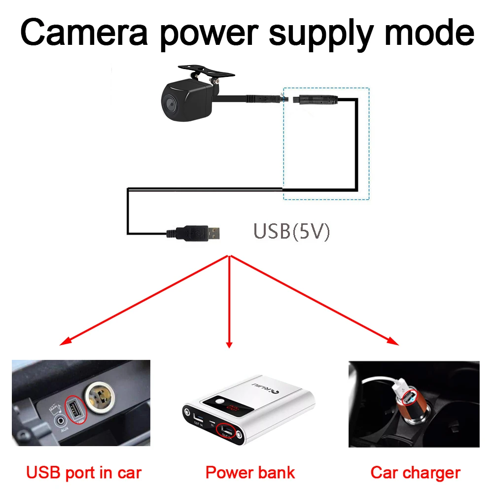 Wireless Car Rear View Camera WIFI with USB Power 170 Degree