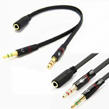 

Mini 3.5mm Stereo Audio Cable 1 Male To 2 Female Headset Mic Y Splitter Cable Adapter to PC For Android iphone samsung