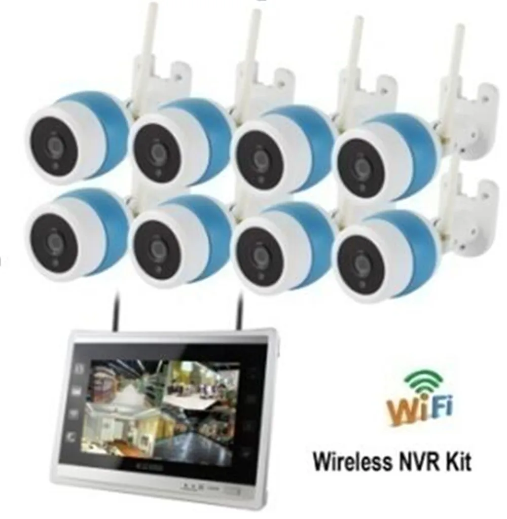 

11 Inch LCD Screen 8CH IR Night Vision IP Camera NVR Kit