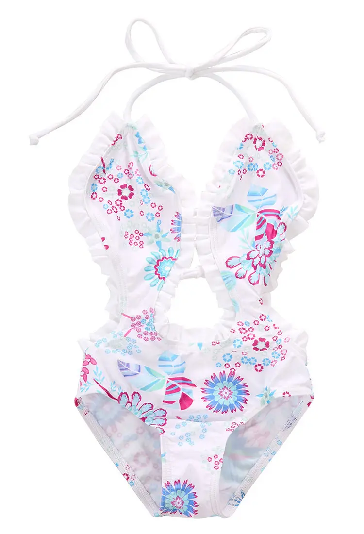 Baby Girls Bikini Floral Split Tankini Swimsuit Bathing Suit Swimming Clothes UK