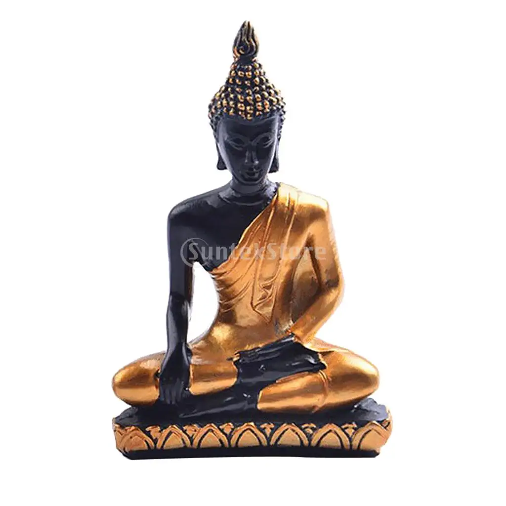 

Asian Style Resin Budha Miniature Meditation Statue Sakyamuni Religious Figurines Ornament Tabletop