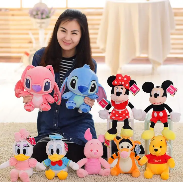 26 см DISNEY подлинный Микки Маус Дональд Дак Дейзи плюшевые игрушки Минни куклы