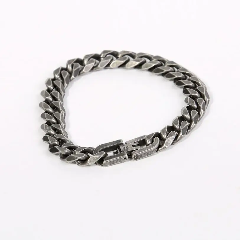 

10mm High Grade Stainless Steel Charm Silver Black Bracelet Men Vintage Bracelets Bangles Male Men Jewelry Punk Wristbands Band