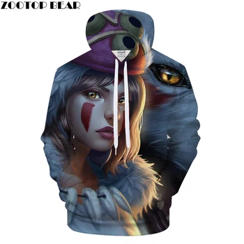

Wolf female 3D Print Hoodies Tracksuit Pullover Sweatshirt Men Hooded Harajuku Hoodie Brand Clothing Wolf Hooded DropShip