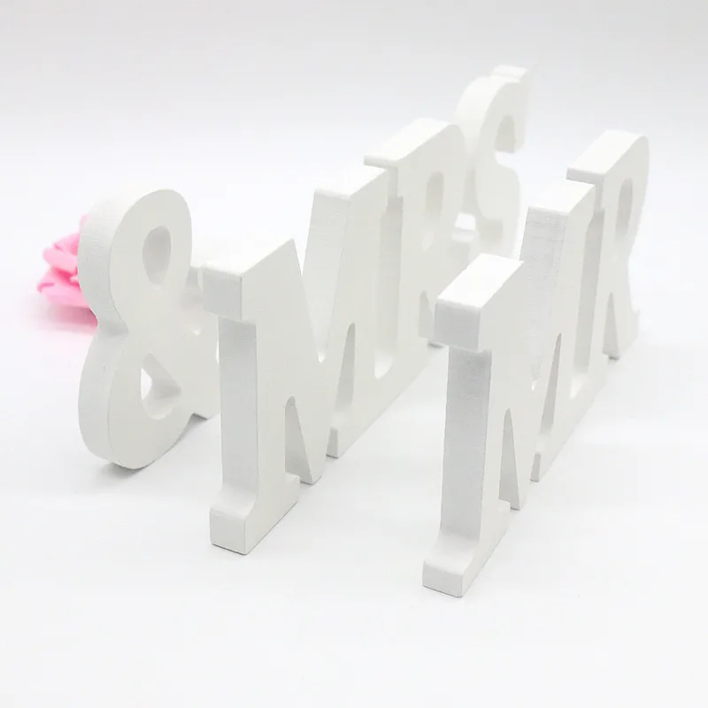 

(Big size) 1 Set MR & MRS Wedding Wooden Letters Decoration Sign Top Table Present Decoration Wedding Supplies Gift Home Decor