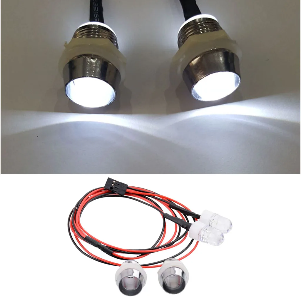RC Model Car Truck 2 LEDs Headlight Taillight 3-7V RC Car Lights For 1/5 1/8 1/10 1/12 1/16 RC 10mm LED Light Kit -White RC Model Car Truck 2 LEDs Headlight Taillight 3-7V RC Car Lights For 1/5 1/8 1/10 1/12 1/16 RC 10mm LED Light Kit -White